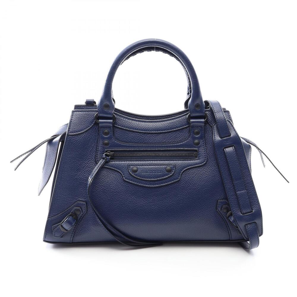 Balenciaga Neo City Handbag Leather Navy Blue